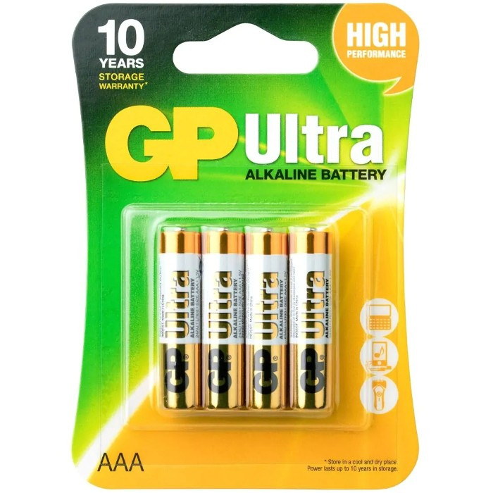 Confezione batterie alcaline GP Ultra AAA x4