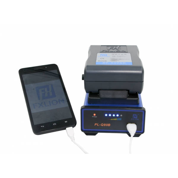 Fxlion FX-PLQ80B caricatore rapido mono V-Mount (con uscita USB)