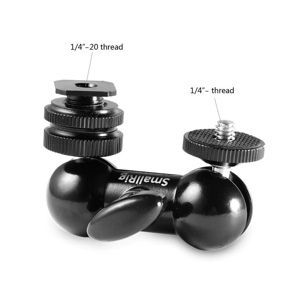 SmallRig 1135 Cool-Ballhead-V1 Testa a sfera doppia multifunzionale con attacco a slitta e vite da 1/4".