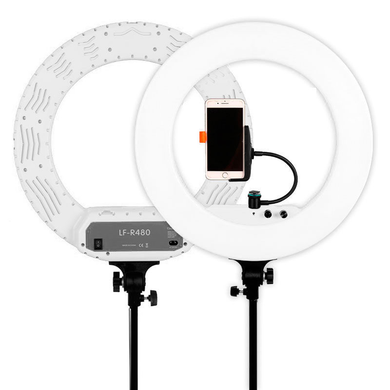 Caruba Round Vlogger 18 pollici LED set PRO con borsa Bianco