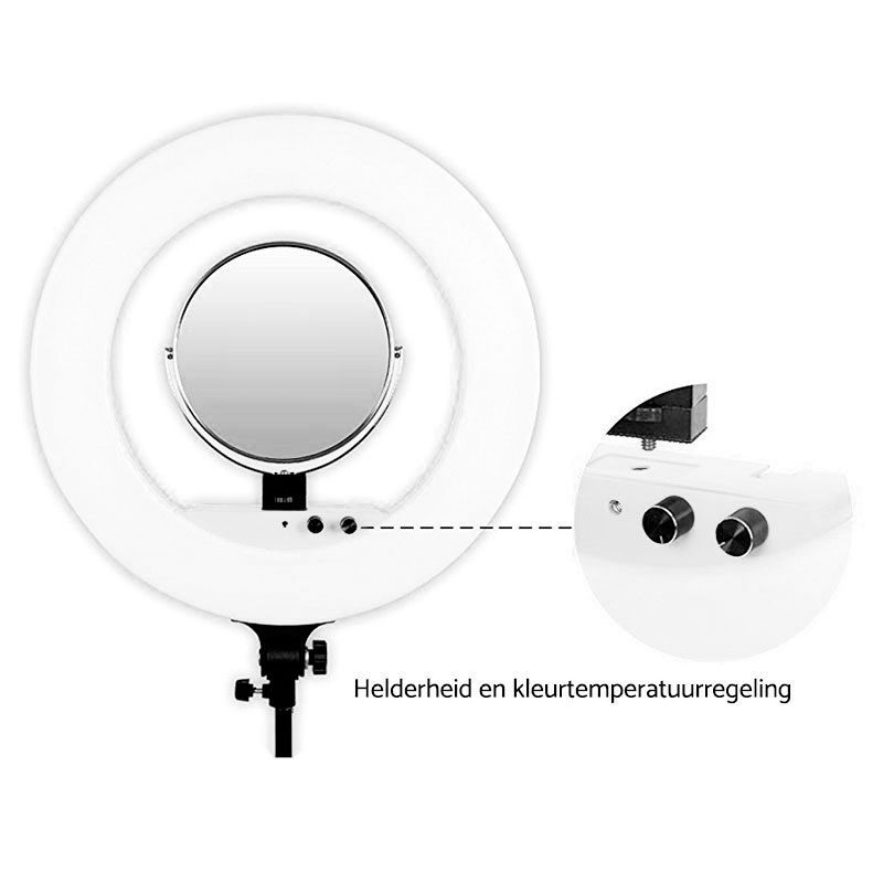 Caruba Round Vlogger 18 pollici LED set PRO con borsa Bianco