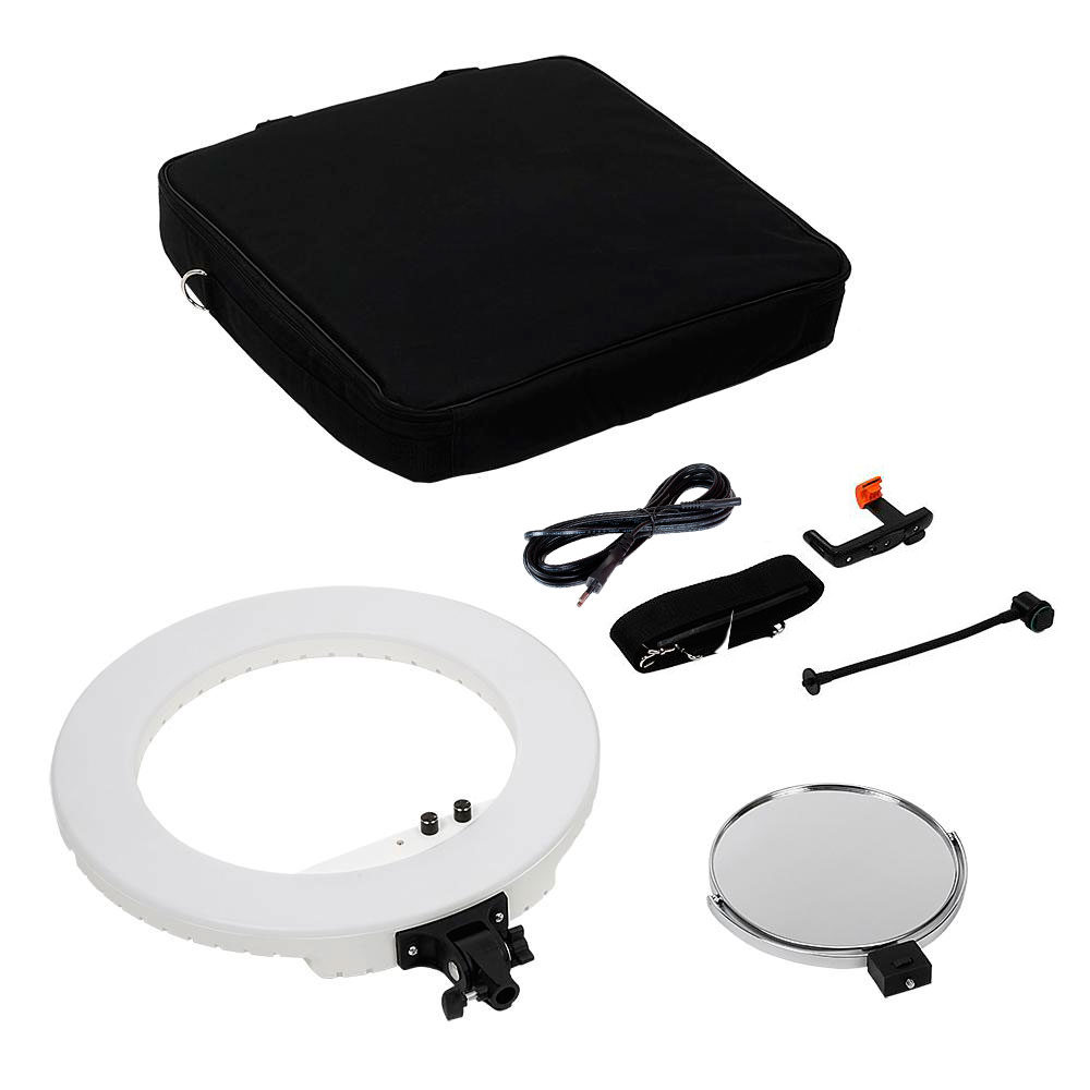 Caruba Round Vlogger 18 pollici LED set PRO con borsa Bianco