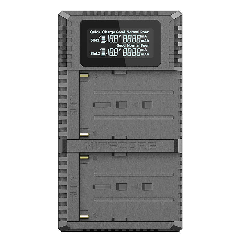 Nitecore USN3 Pro Caricabatterie doppio per la serie NP F di Sony