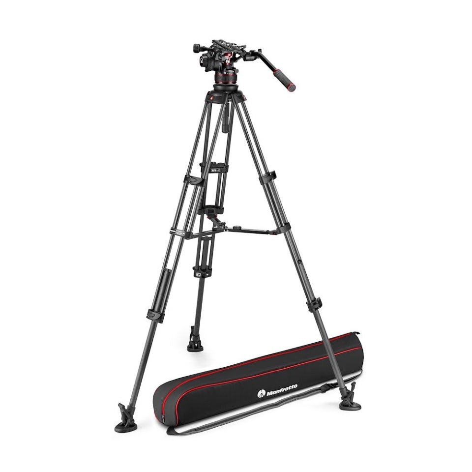 Manfrotto MVK612TWINMC Nitrotech 612 Kit testa video + treppiede a doppio tubo in carbonio