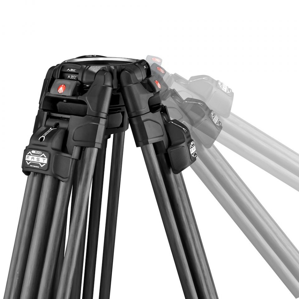 Manfrotto MVK608TWINFC Kit testa video Nitrotech 608 + Treppiede a doppio tubo in carbonio Fast