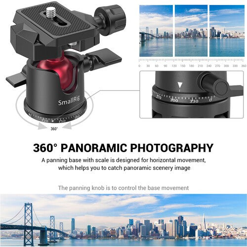 SmallRig 2664 Mini treppiede da tavolo con testa a sfera panoramica