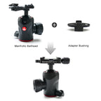 Sunwayfoto Adattatore per testa sferica Manfrotto con top affondato MAP-02