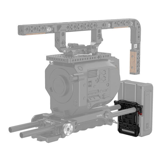 SmallRig 3016 Piastra per batteria V-Mount e doppio morsetto per asta da 15mm