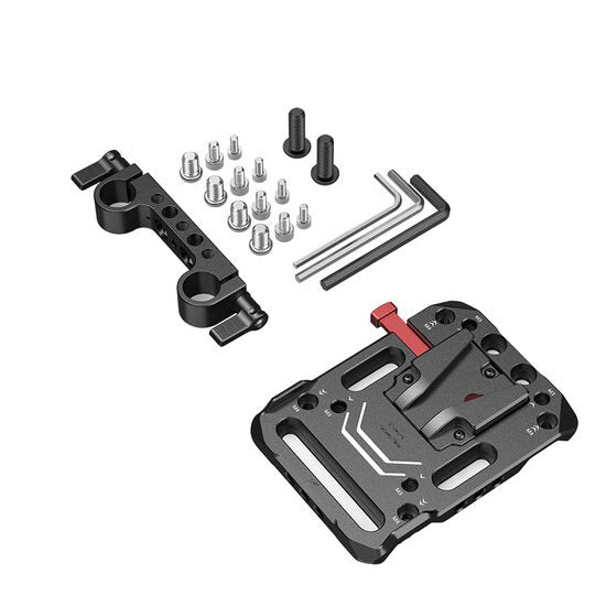 SmallRig 3016 Piastra per batteria V-Mount e doppio morsetto per asta da 15mm