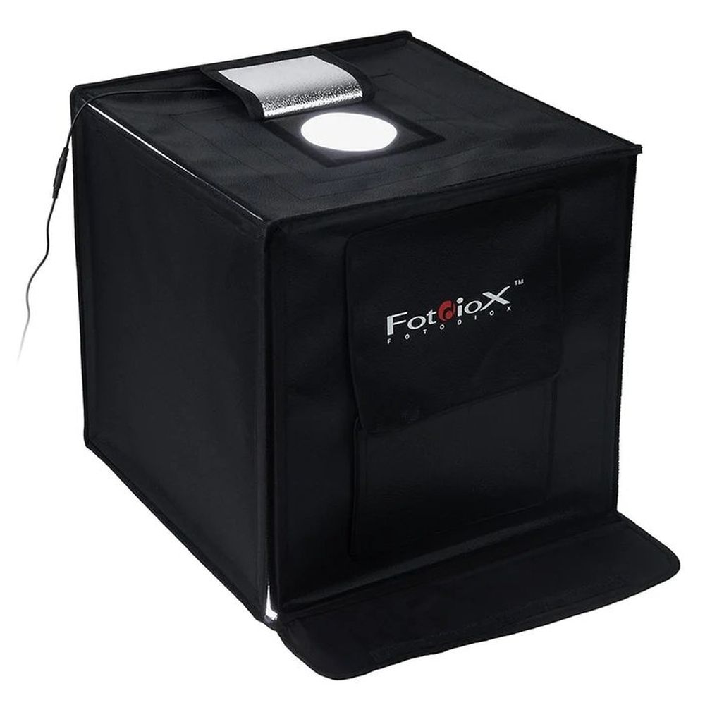 Fotodiox Pro LED Studio-in-a-Box per la fotografia da tavolo - Include tenda luminosa, luci LED integrate, custodia per il trasporto e quattro fondali