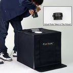 Fotodiox Pro LED Studio-in-a-Box per la fotografia da tavolo - Include tenda luminosa, luci LED integrate, custodia per il trasporto e quattro fondali
