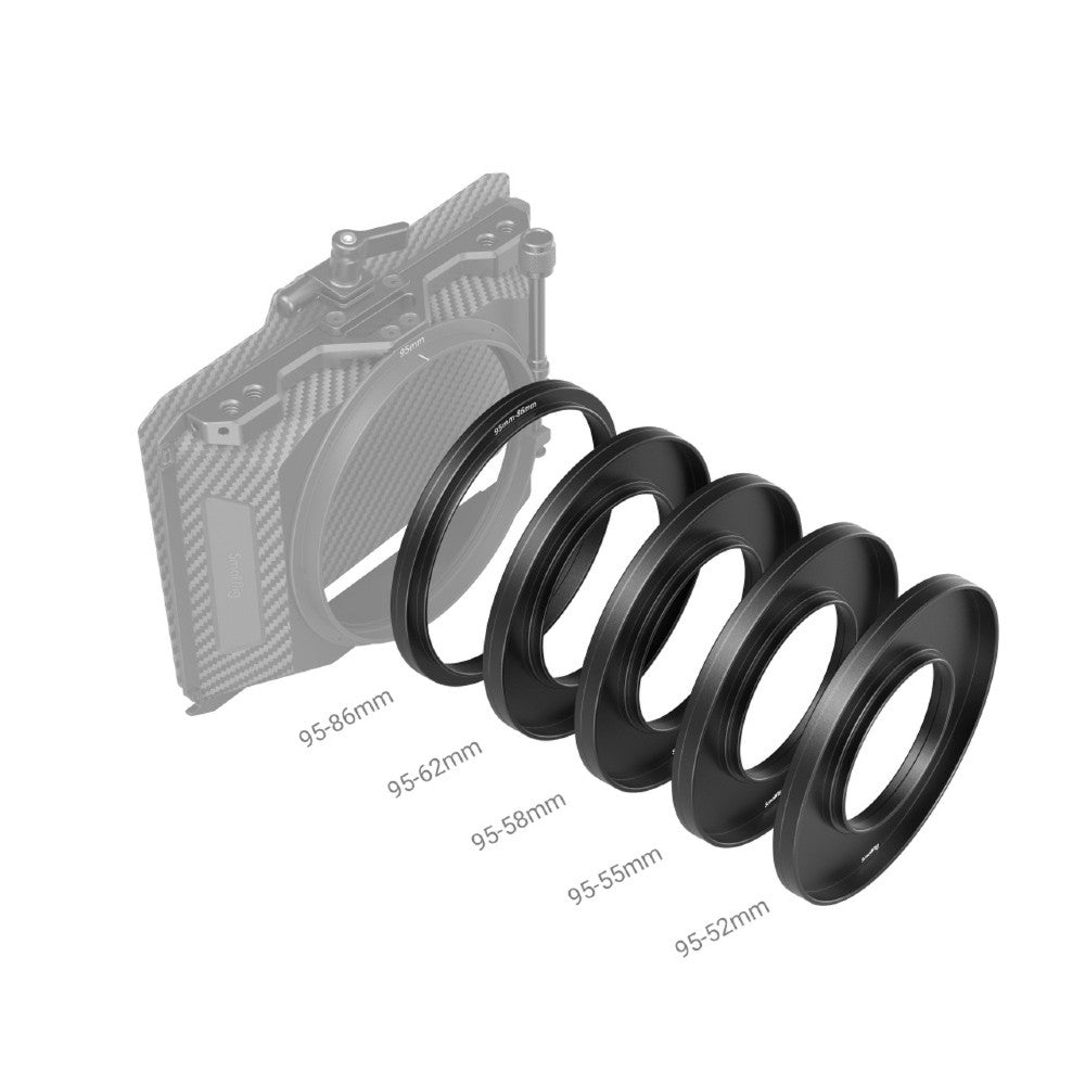 SmallRig 3383 (F52/55/58/62/86-95mm) Kit di anelli adattatori per Mini Matte Box