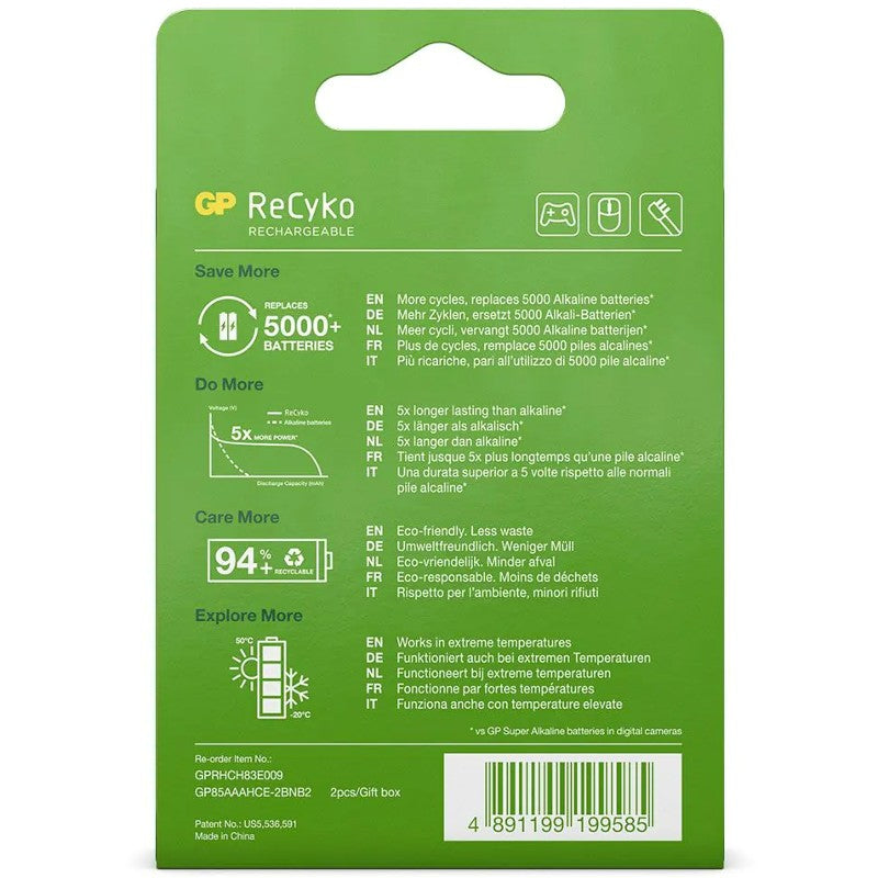 GP AAA ReCyko Ricaricabile 850mAh