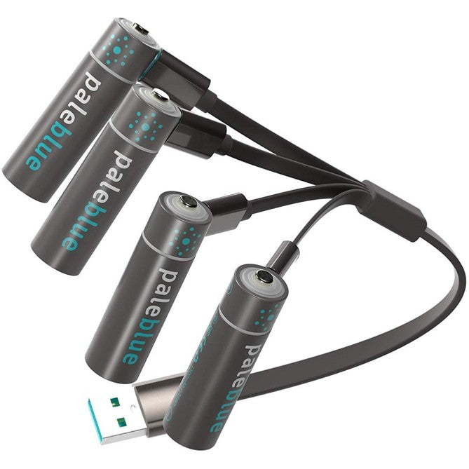 Pale Blue 4x AA Lithium Ion batteria ricaricabile