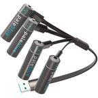 Pale Blue 4x AA Lithium Ion batteria ricaricabile