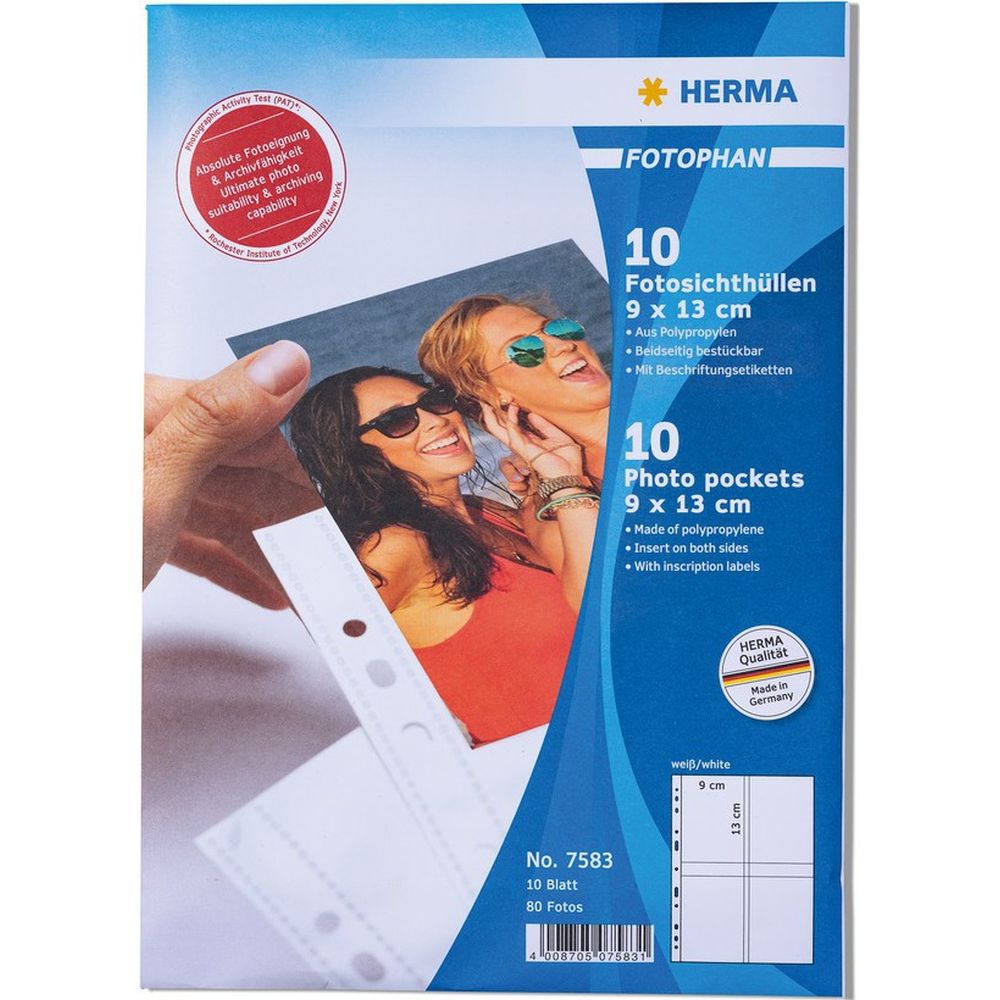Herma Manicotti trasparenti bianchi 9x13 alti 10 pz.