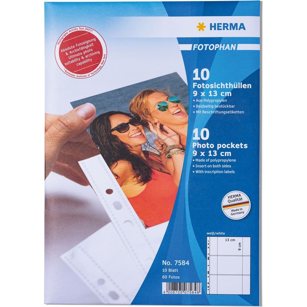 Herma Maniche bianche 9x13 orizzontali 10 pz.