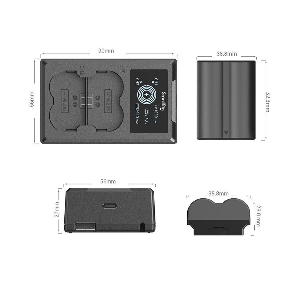 SmallRig NP-W235 3822 Kit batteria e caricatore per fotocamera