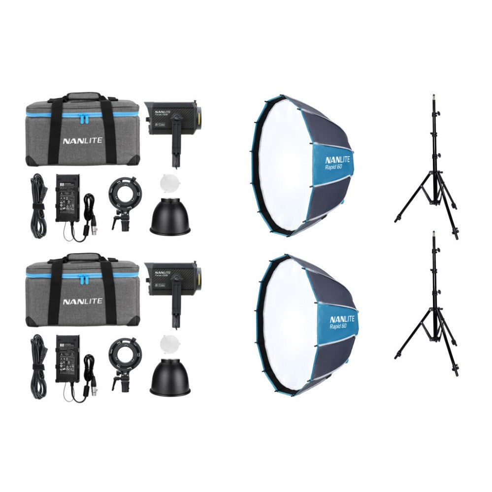 Nanlite Forza 150B Kit doppio LED bicolore (con stativo e softbox)