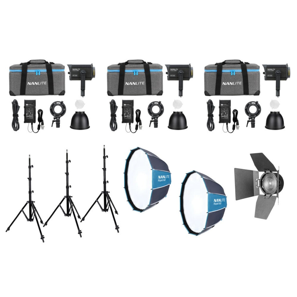 Nanlite Forza 150B LED triple kit (Nero)