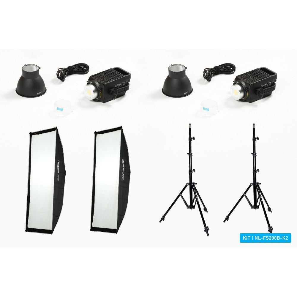 Nanlite Kit doppio LED bicolore FS200 (con stativo e softbox)
