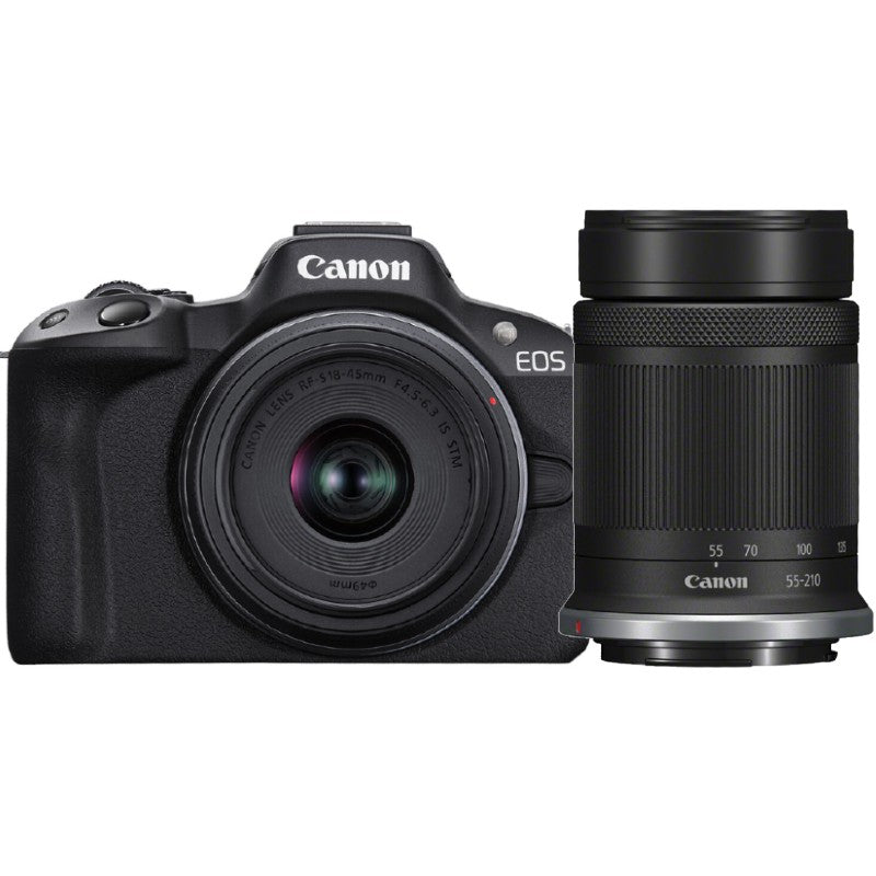 Canon EOS R50 + Canon RF-S 18-45mm f/4.5-6.3 IS STM + Canon RF-S 55-210mm f/5-7.1 IS STM