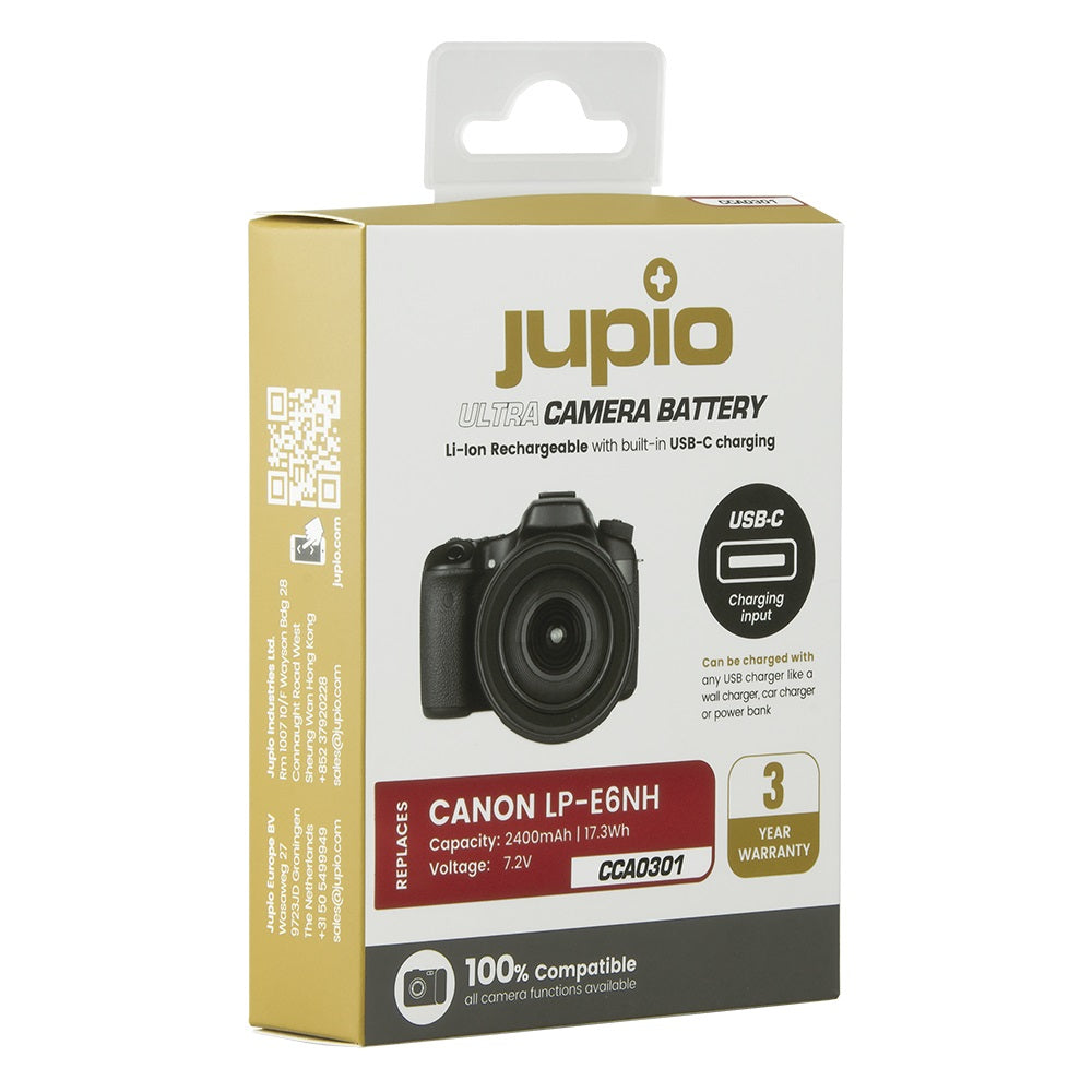Jupio Canon LP-E6NH Ultra C 2400mAh con ingresso USB-C