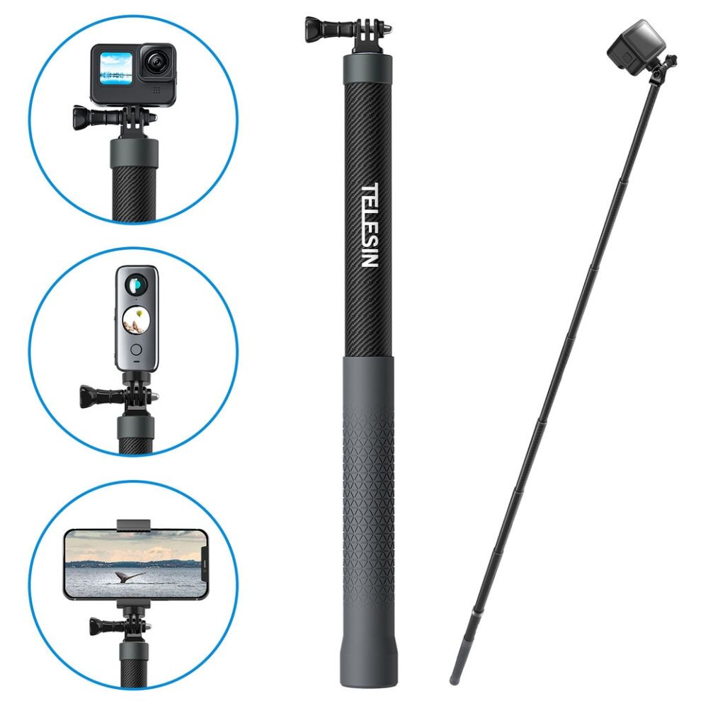 Telesin Premium Bastone per selfie carbonio (300 cm)