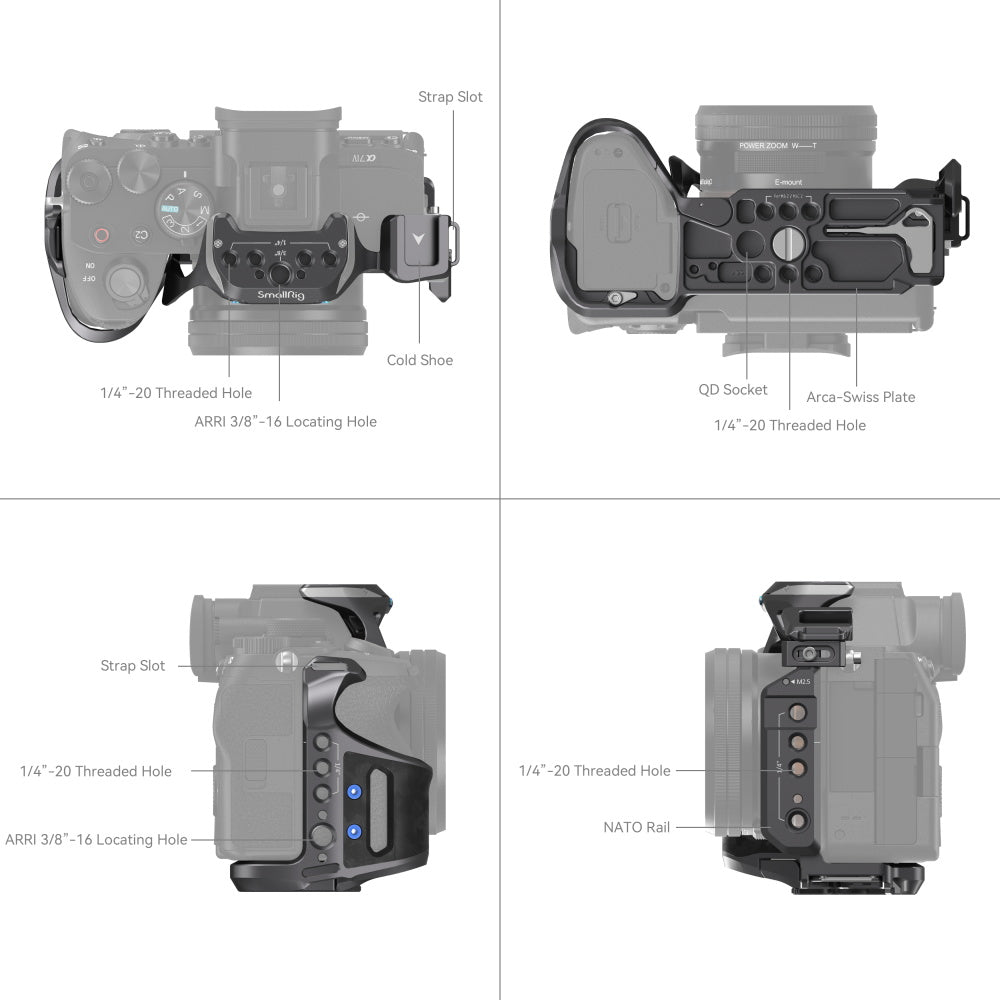 SmallRig 4308 Rhinoceros Gabbia Kit per Sony Alpha 7R V / 7I V / 7S II