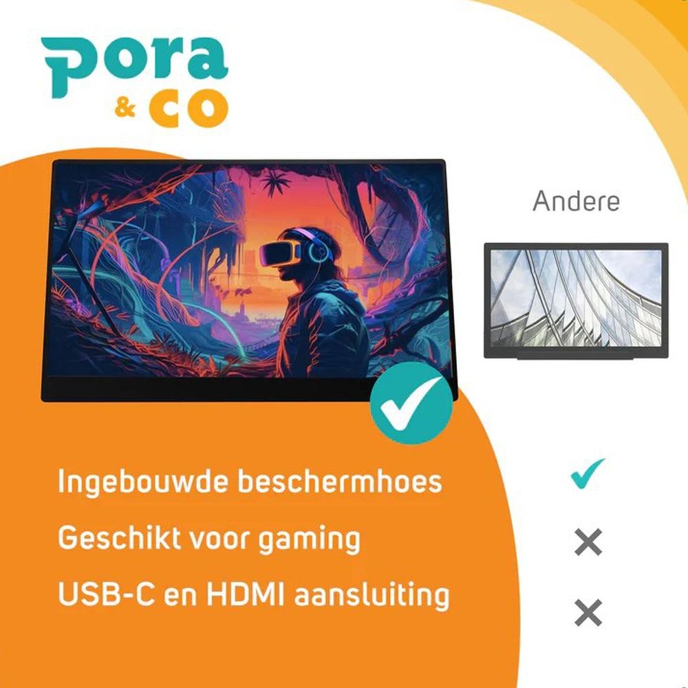 Pora&Co Monitor portatile 14,5 pollici