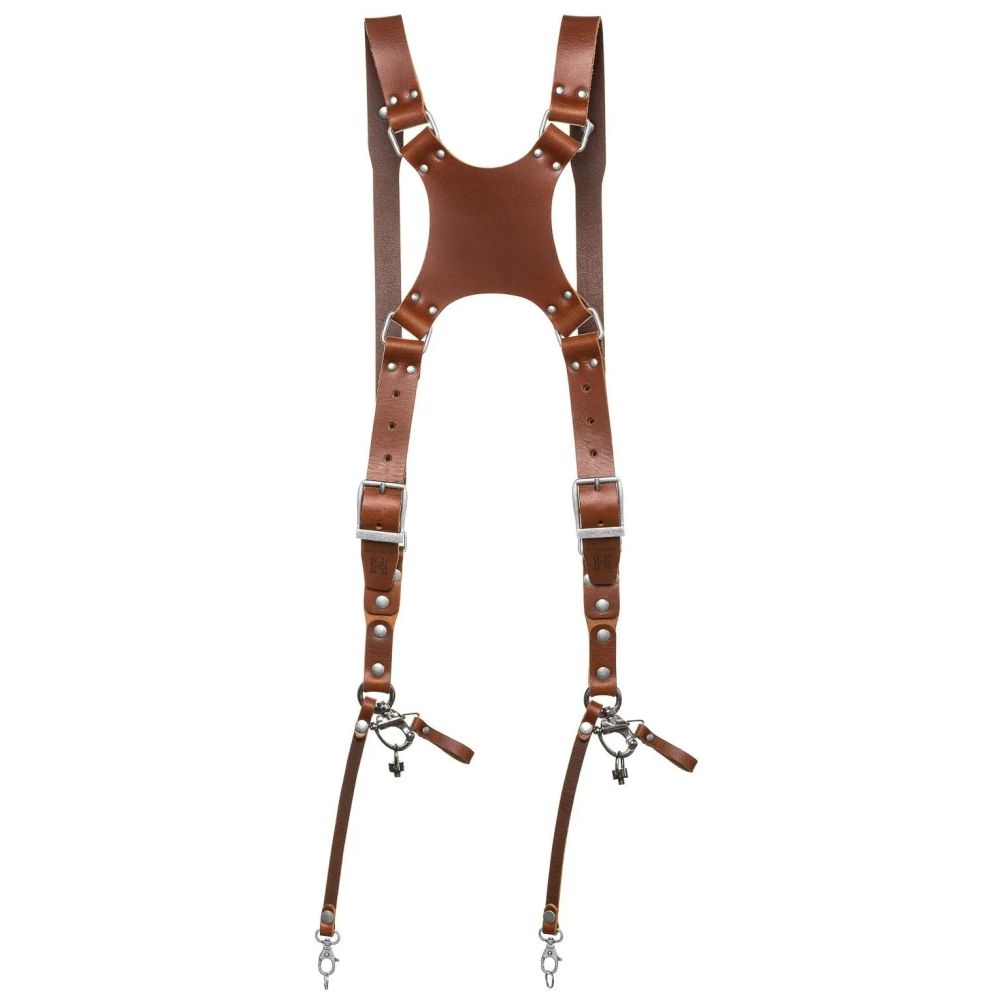 The Hantler Imbracatura per doppia fotocamera Cognac / Argento antico, Regular
