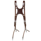 The Hantler Imbracatura per doppia fotocamera Brandy / Argento antico, grande