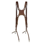 The Hantler Imbracatura per doppia fotocamera Brandy / Argento antico, grande