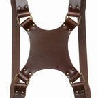The Hantler Imbracatura per doppia fotocamera Brandy / Argento antico, grande