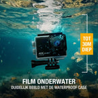 Pora&Co Action camera 4K, 16MP, 60FPS, 30m waterproof