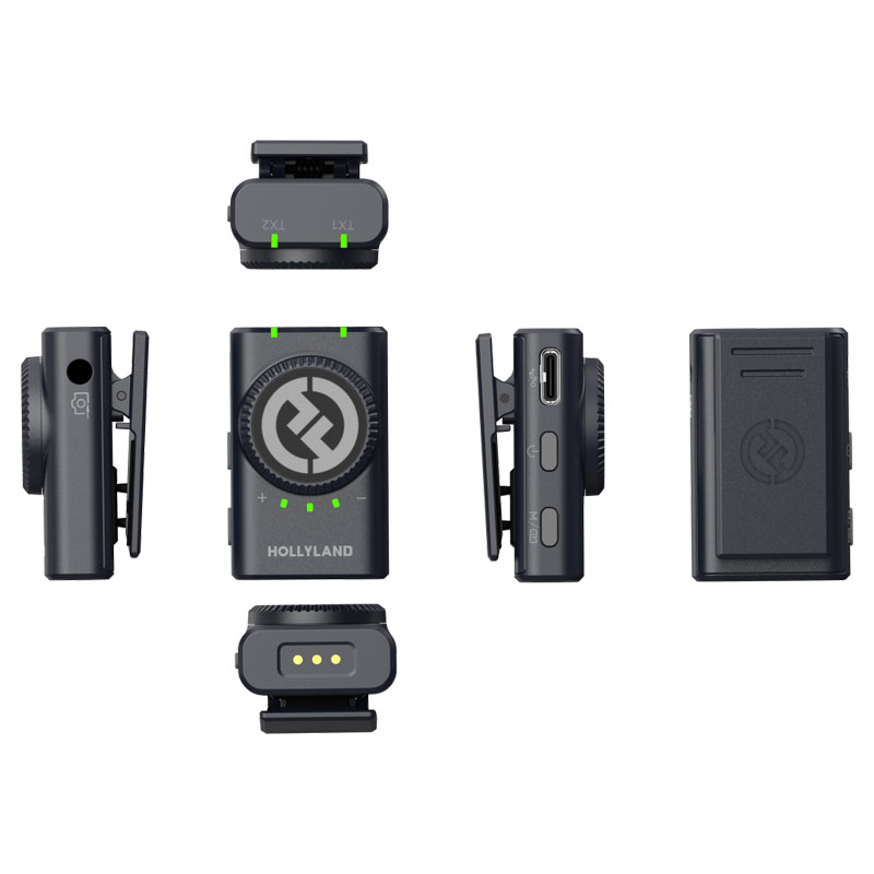 Microfono Lavalier Wireless Hollyland LARK M2 Combo Duo - Antracite Lucido