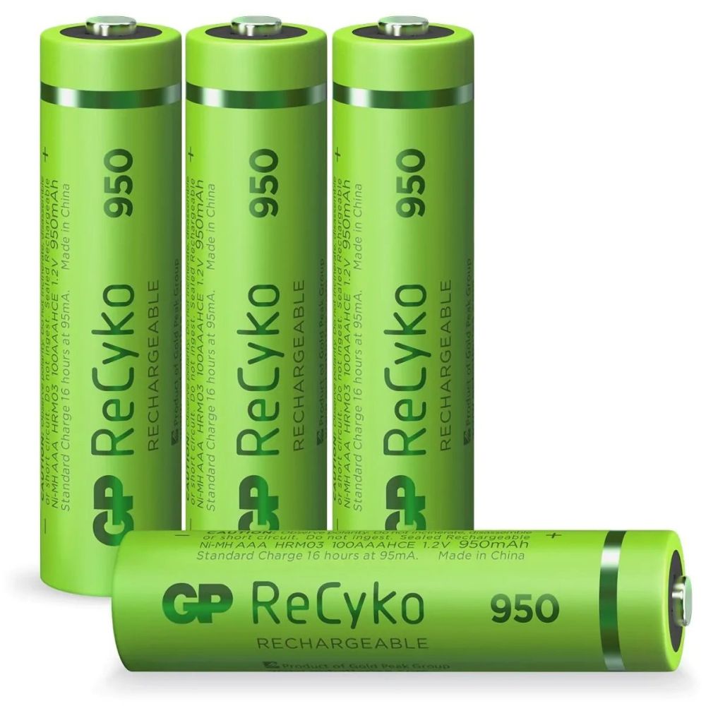 GP NiMH ReCyko AAA 950mAh 1.2V ricaricabile, 4 pezzi