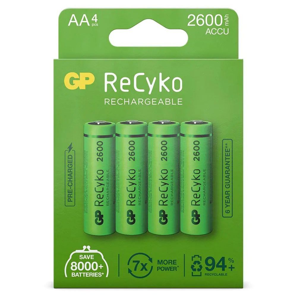 GP NiMH ReCyko AA 2600mAh 1,2V wiederaufladbar, 4 Stück
