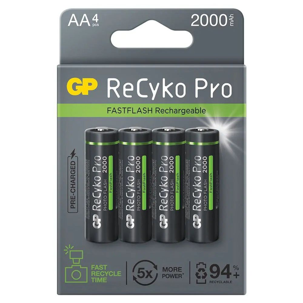 GP Photoflash 2000mAh ricaricabile, 4 pezzi