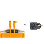 Tether Tools TetherGuard LeverLock e set di cavi, da USB-C dritto a USB-C angolato, 9,4 m, arancione ad alta visibilità