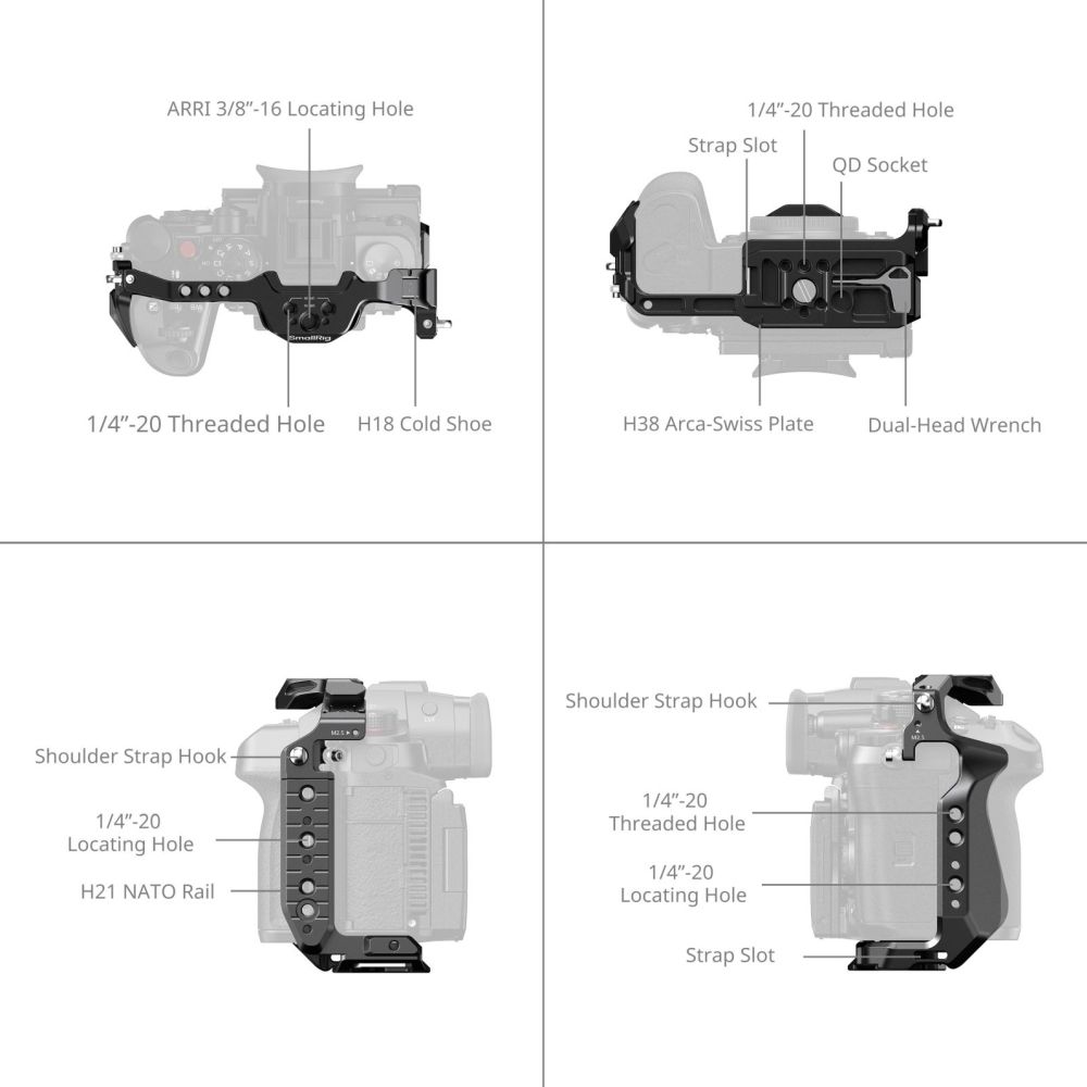SmallRig HawkLock Kit gabbia a sgancio rapido per Panasonic LUMIX GH7 / GH6 4825