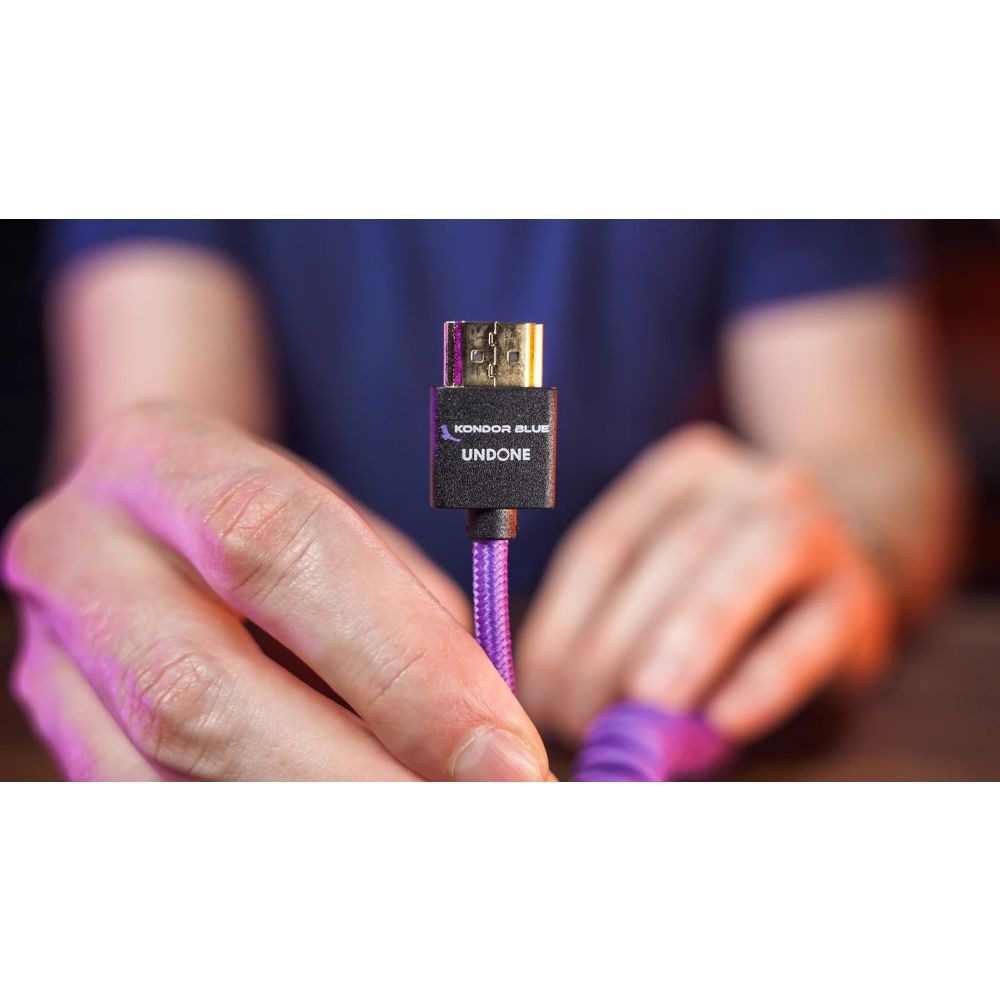 Kondor Blue Gerald Undone Micro HDMI to Full HDMI cable 12"-24" curled