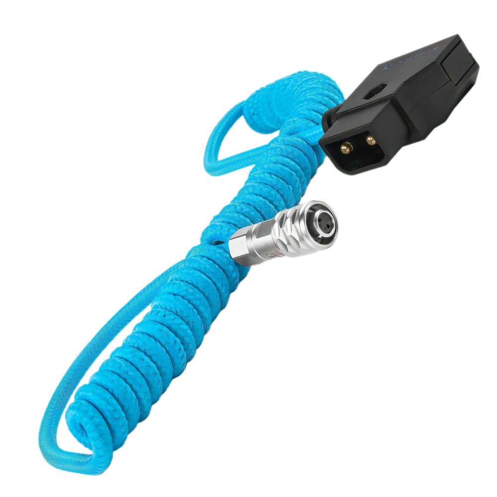Kondor Blue Cavo di alimentazione arricciato blu da D-Tap a BMPCC 6K/4K per Blackmagic, blu