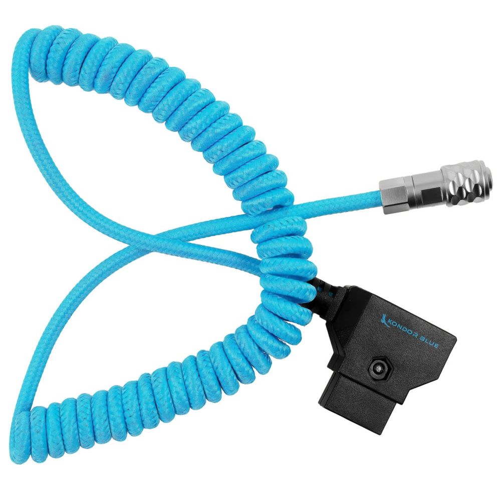 Kondor Blue Cavo di alimentazione arricciato blu da D-Tap a BMPCC 6K/4K per Blackmagic, blu