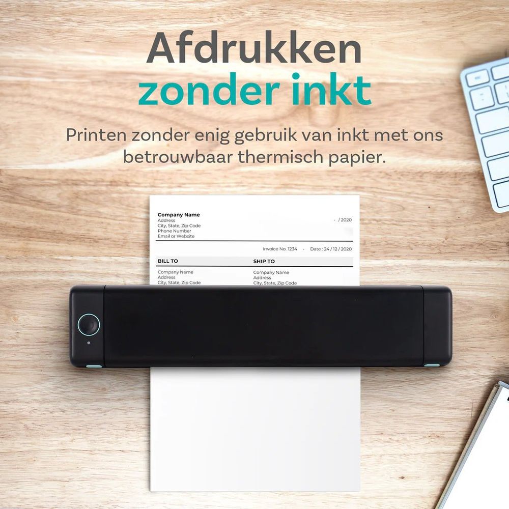 Pora&co Thermal A4 printer, black/green