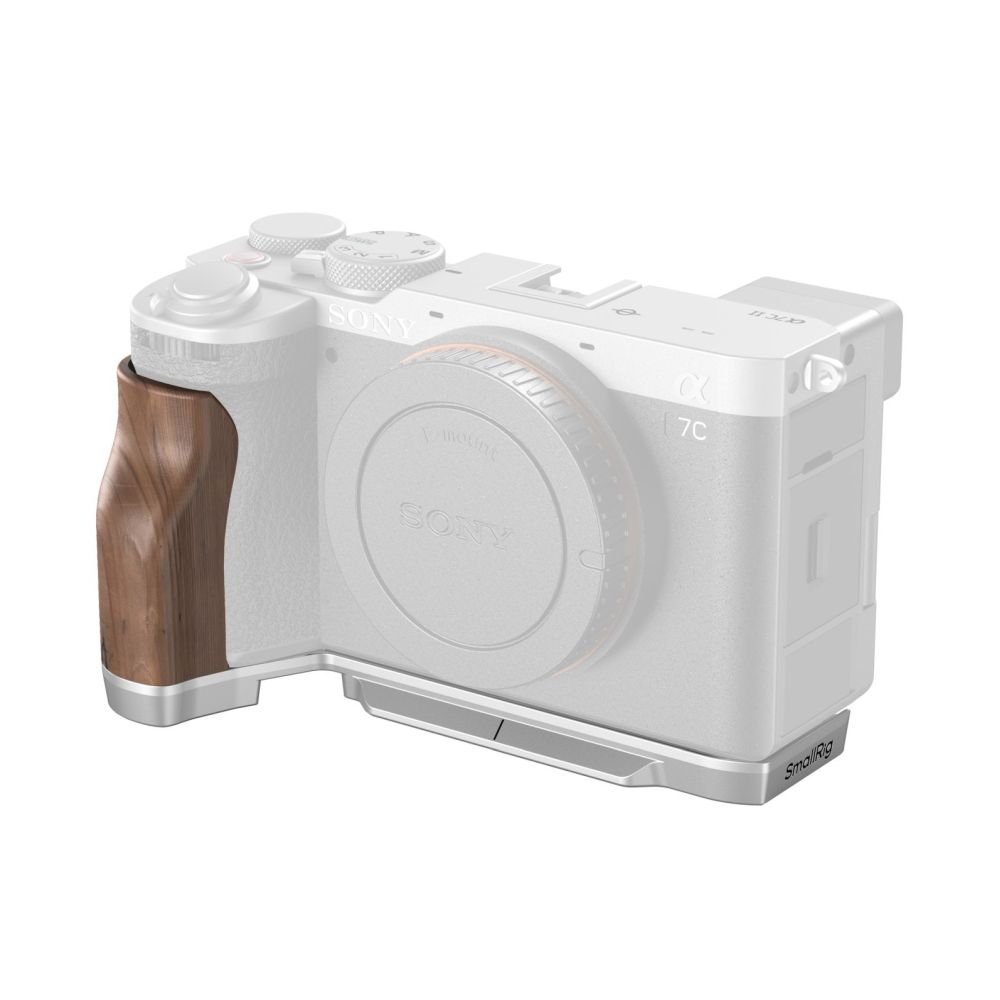 SmallRig Piastra di montaggio a L con impugnatura in legno per Sony Alpha 7C II / Alpha 7CR 4796