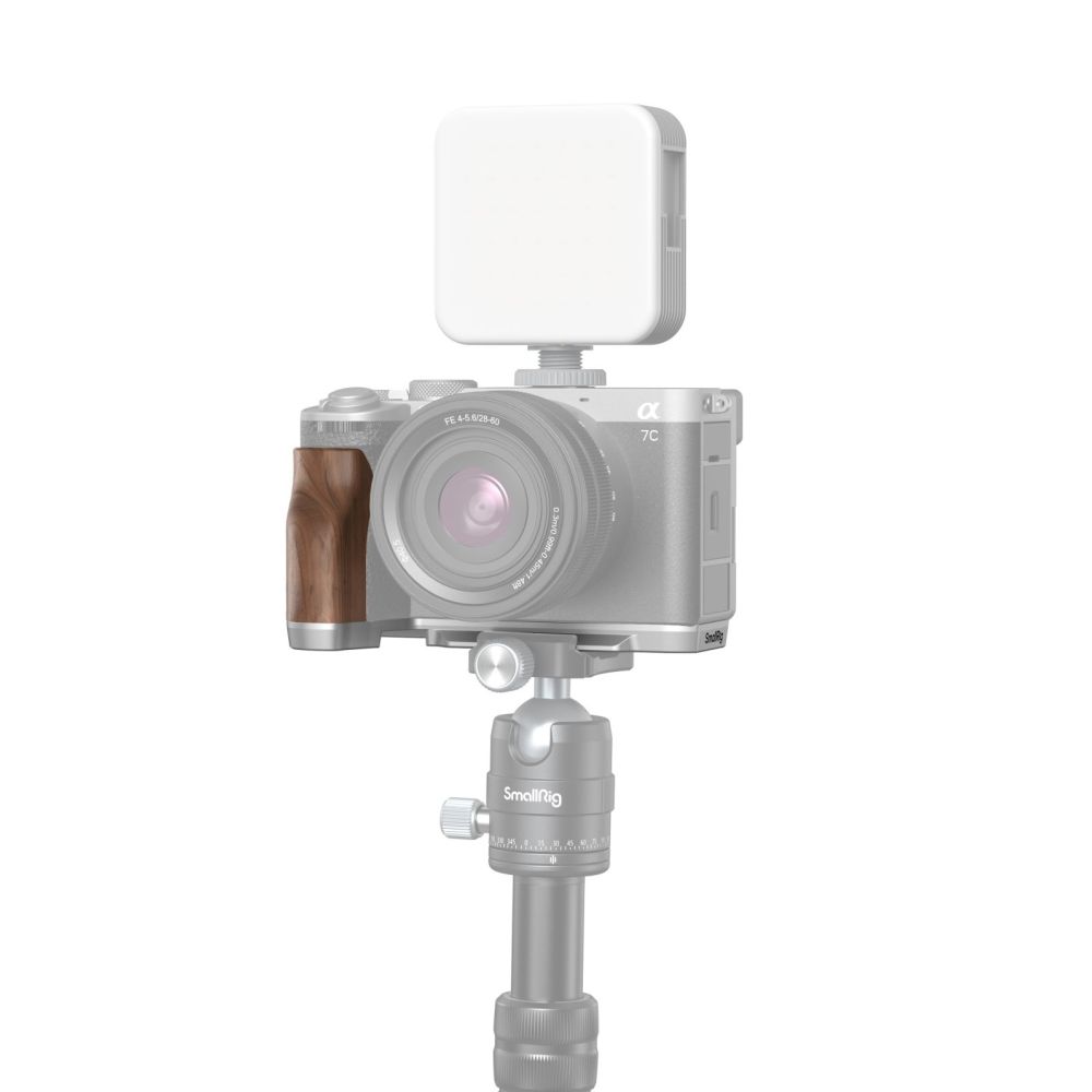SmallRig Piastra di montaggio a L con impugnatura in legno per Sony Alpha 7C II / Alpha 7CR 4796