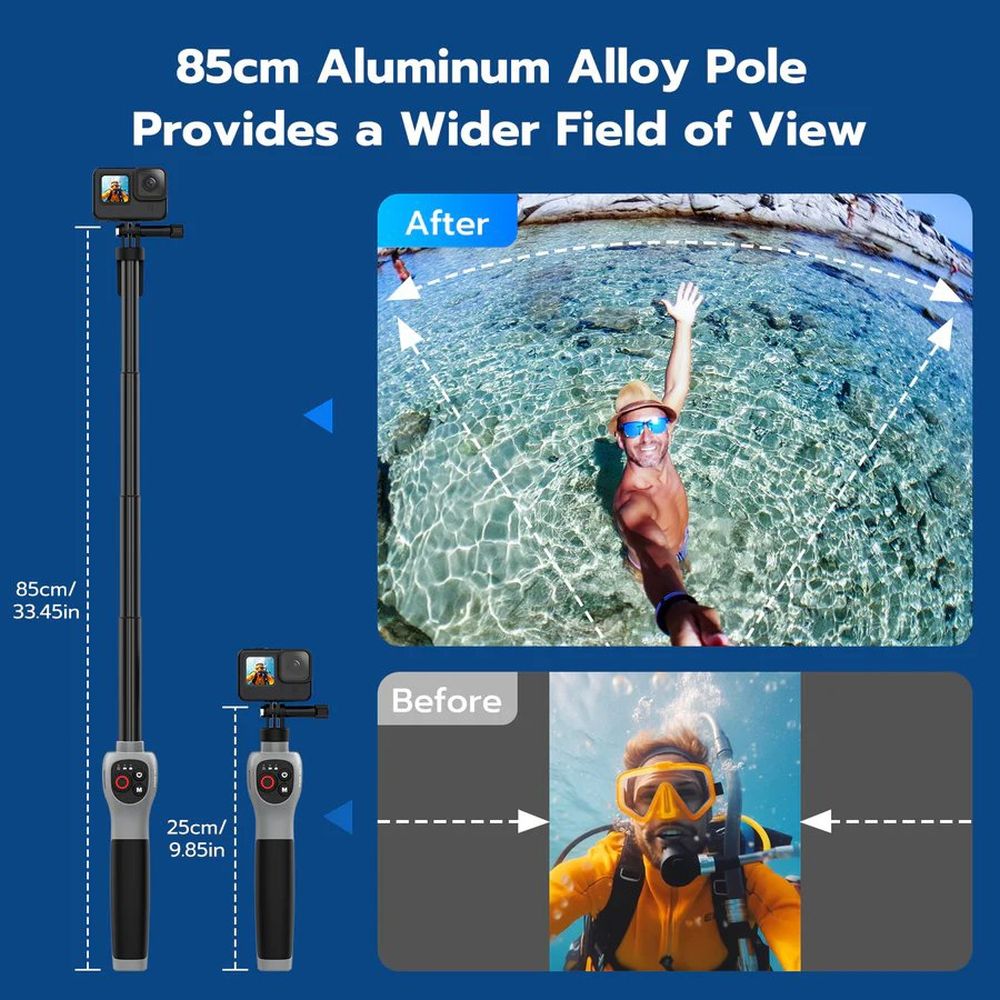 Telesin Bastone da selfie subacqueo con telecomando per GoPro