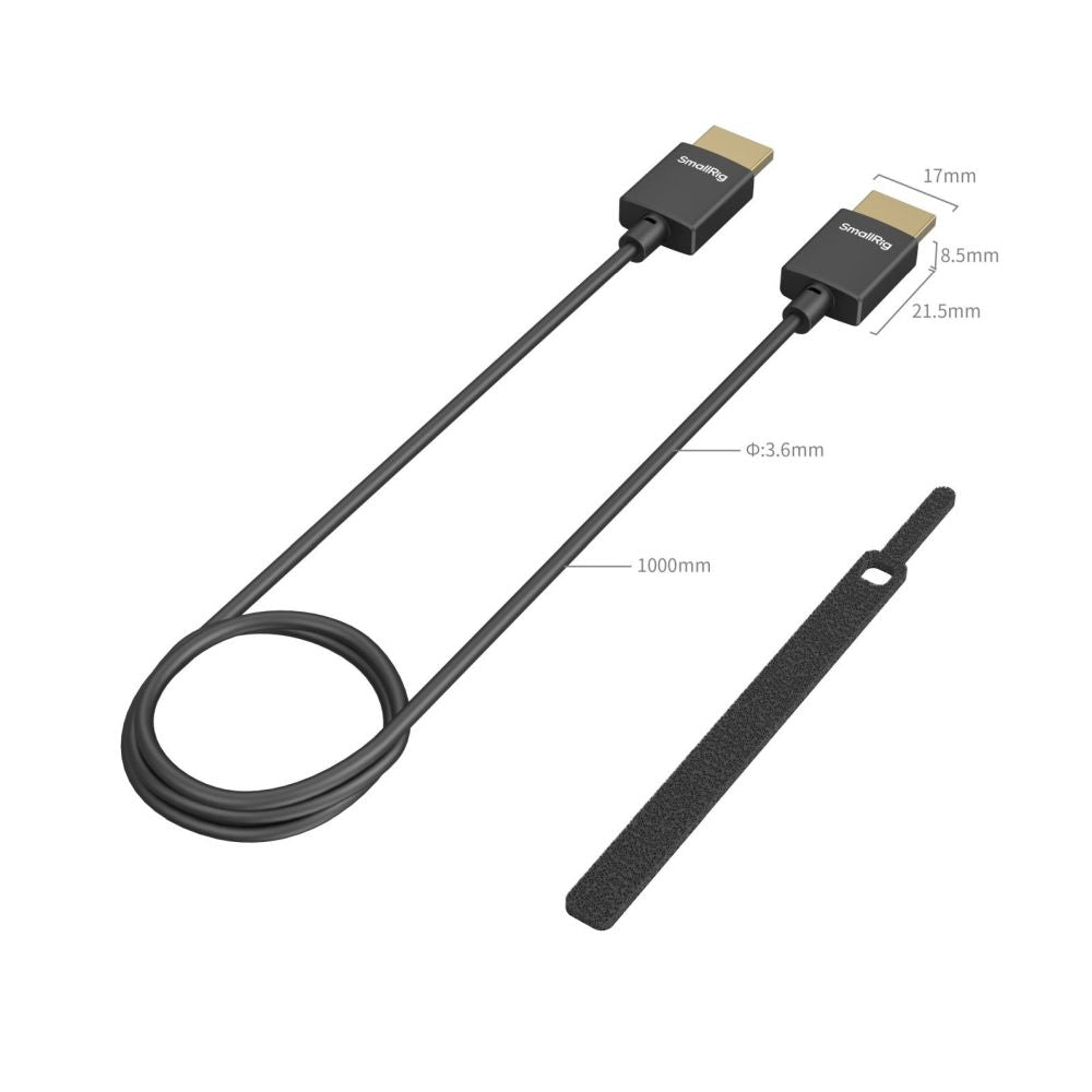 SmallRig Cavo dati HDMI 4K ultra-sottile (da A ad A) (100 cm) 4794