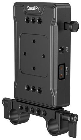 SmallRig 3498B Piastra adattatore per batteria V-Mount (versione base) con morsetto a doppia asta